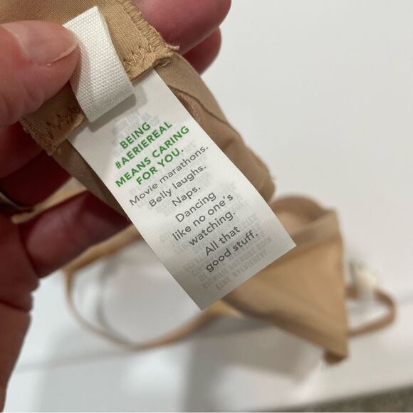 Aerie Smoothez Mesh Unlined Sands Tan Balconette Bra 34A - Picture 7 of 8